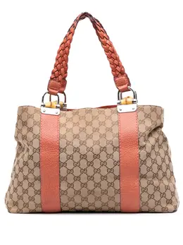 Gucci 2016-2025 Medium GG Canvas Bamboo Libeccio tote bag 31827758