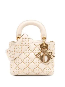 Christian Dior 2017 Mini Lambskin Cannage Studded Supple Lady Dior satchel 31827637