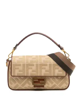 Fendi 2000-2010 Zucca Embroidered Canvas Baguette satchel 31828193