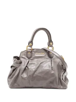 Miu Miu pleated leather tote bag 31807600