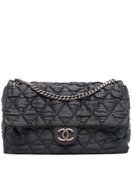 Chanel 2009-2010 Extra Large CC Quilted Satin Single Flap shoulder bag 31828001