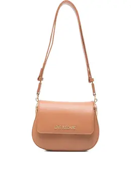 Сумка через плечо с логотипом и закругленными углами Love Moschino, коричневый 31669625 | коричневый