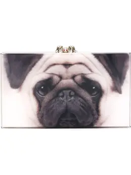 Charlotte Olympia 'Pandora' pug print clutch 11241464