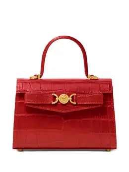 Versace small crocodile-embossed top-handle bag 31128065
