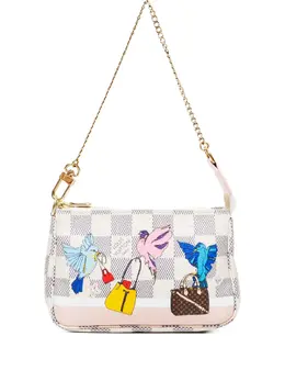 Louis Vuitton 2018 Damier Azur bird-pattern shoulder bag 31805778