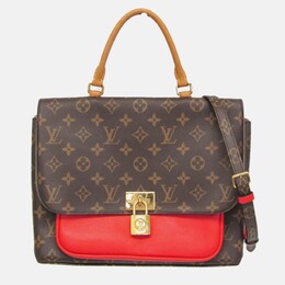 Louis Vuitton Marignan Coquelicot Brown Monogram Coated Canvas Leather Shoulder Bag 1201756