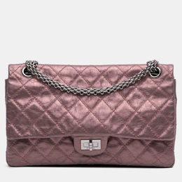 Chanel Pink Reissue 2.55 Aged Metallic Calfskin Double Flap Bag 226 1201586