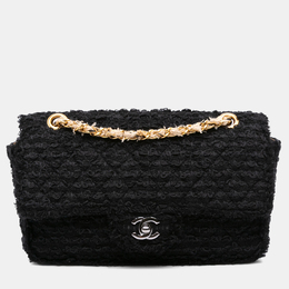 Chanel Black Medium Classic Tweed Single Flap Bag 1201565