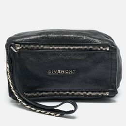 Givenchy Black Leather Pandora Wristlet Clutch 1201341
