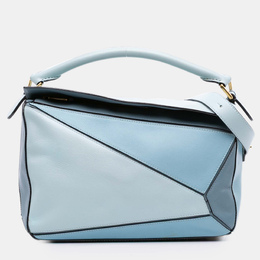 Loewe Blue Medium Tricolor Calfskin Puzzle Satchel 1201412