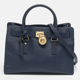 Michael Kors Navy Blue Leather East/West Hamilton Tote 1201405