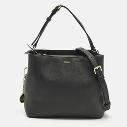 DKNY Black Leather Bryant Park Bucket Bag 1201107