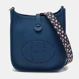 Hermes Deep Blue Taurillon Clemence Leather Evelyne Amazone TPM Bag 1201047