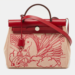 Hermes Rouge Piment Toile H and Vache Hunter Pegase Pop Herbag Zip 31 Bag 1201040