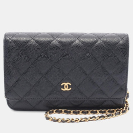 Chanel Matelasse Black Calfskin GHW Crossbody Chain Shoulder Bag 1200215