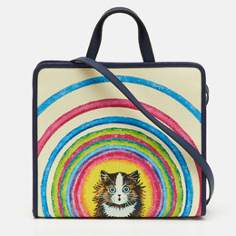 Gucci Multicolor Coated Canvas Louis Wain Cat Rainbow Children's Cat Tote 1200798