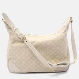 Louis Vuitton Boulogne Shoulder Bag Monogram Mini Lin Canvas Leather Dune 1196589