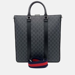 Gucci Black Leather Supreme Tote and Crossbody Bag 1201947