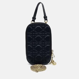 Christian Dior Black Leather 30 Montaigne Oblique Phone Holder Mini Crossbody Bag 1201919