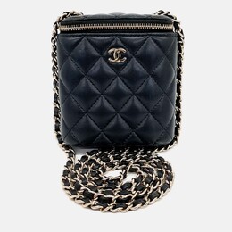 Chanel Mini Black Leather Vanity Crossbody Bag 1201896