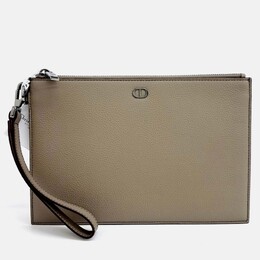 Christian Dior Beige Grey Leather Christian Dior Homme clutch 1201913