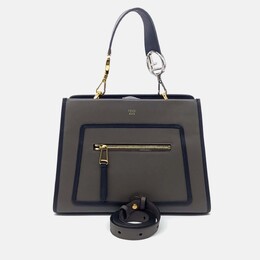 Fendi Black Grey Leather Small Runaway Bag 1201925