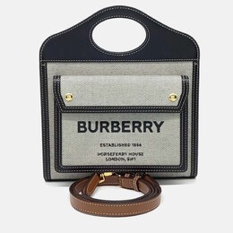 Burberry Black Grey Canvas and Leather Burberry Black Grey Pocket Bag Mini 1201864
