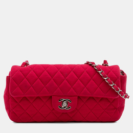 Chanel Pink Quilted Jersey East West Single Flap Bag 1201538
