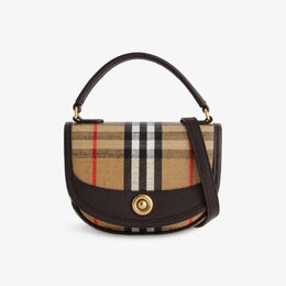 Сумка кросс-боди Burberry из смесового хлопка с принтом в клетку, желтый r04469632 | sand