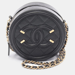 Chanel CC Filigree Black Calfskin Leather Shoulder Bag 1202230