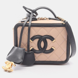Chanel Filigree Mini Vanity Pink Black Leather Shoulder Bag 1202157