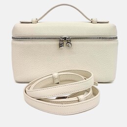 Loro Piana White Leather Extra Pocket L19 Pouch Bag 1202001