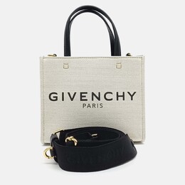 Givenchy Black White Leather Canvas G Tote Bag Mini 1201994