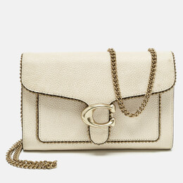 Coach Ivory Leather Tabby Chain Clutch with Bedchain 1201130