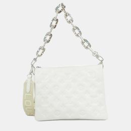 Louis Vuitton Coussin PM Blanc Monogram Lambskin Leather Shoulder Bag 1202148