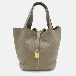 Hermes Rock Picotin 22 Grey Leather Bag 1201986