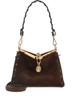 Etro braided-handle suede shoulder bag 31810604