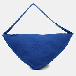 Prada Triangle Blue Canvas Messenger Bag 1203094