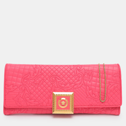 Versace Pink Leather Vanitas Chain Clutch 1202919