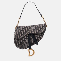 Christian Dior Blue Oblique Canvas Saddle Bag 1202780