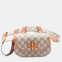 Gucci Mini GG Supreme Beige Web Bamboo 1947 Belt Bag 1202666