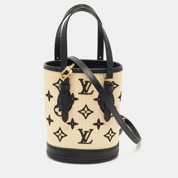 Louis Vuitton Beige/Black Monogram Canvas and Leather Nano Bucket Bag 1202545