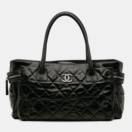 Chanel Black Medium Quilted Glazed Calfskin Executive Tote 1202101