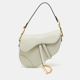 Christian Dior Off White Leather Saddle Shoulder Bag 1201635