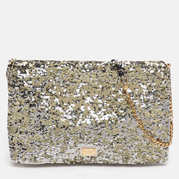 Dolce & Gabbana Metallic Sequins Miss Charles Flap Bag 1201613