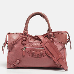 Balenciaga Pink Leather Brogues Classic City Tote 1201670