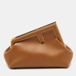 Fendi Tan Leather Small First Clutch 1201503