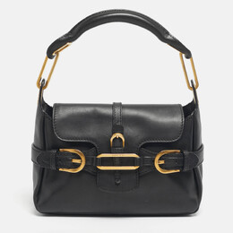 Jimmy Choo Black Leather Small Tulita Shoulder Bag 1201349