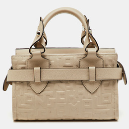 Longchamp Beige Embossed Leather Small La Voyageuse Tote 1201541