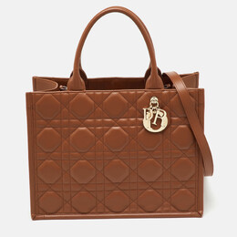 Christian Dior Brown Macrocannage Leather Medium Book Tote 1201506